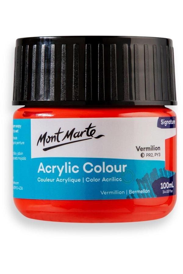 Mont marte MM Akrilik Renkli Boya Signature 100ml - Vermilion - Image 1