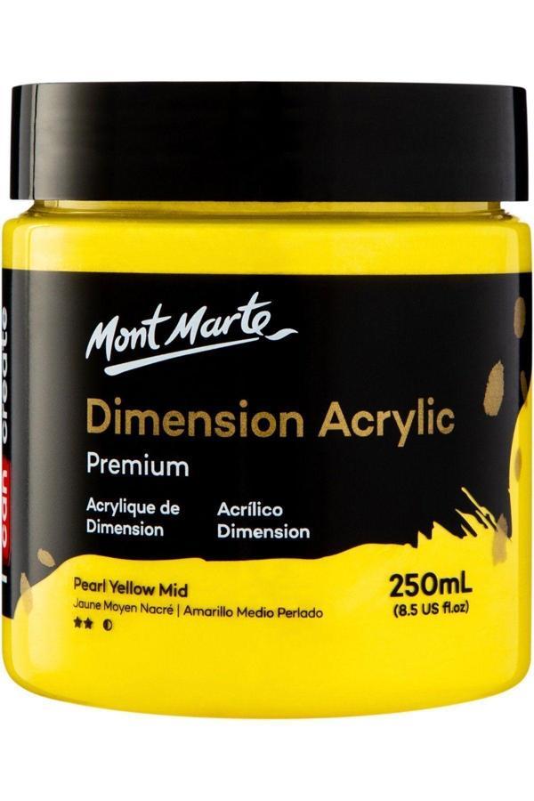 Mont marte MM Premium Dimension Akrilik 250ml - Pearl Yellow Mid - Image 1