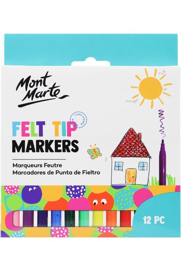 Mont marte MM Çocuklar İçin Keçeli Kalemler 12'li - Temel Renkler - Image 1