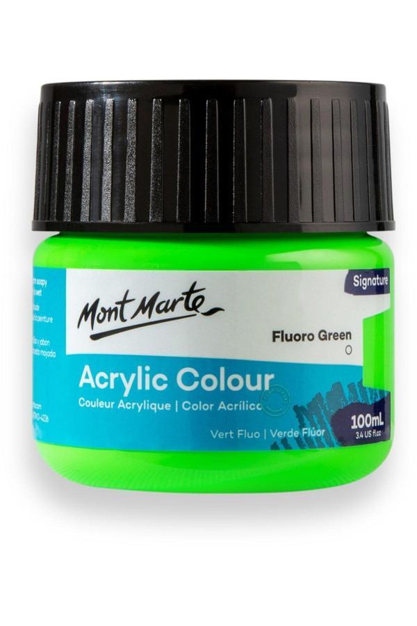 Mont marte MM Akrilik Renkli Boya Signature 100ml - Fluoro Green - Image 1