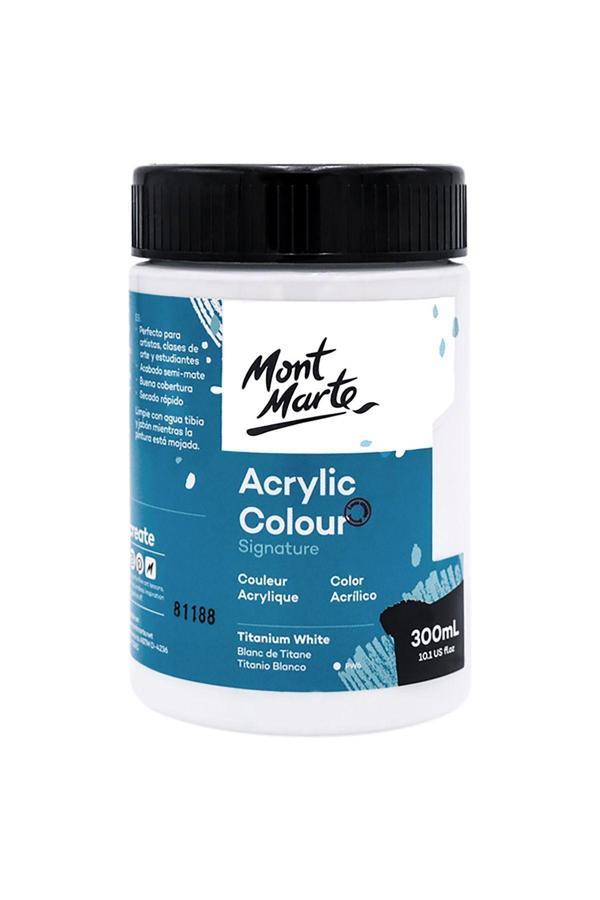 Mont marte MM Akrilik Renkli Boya Signature 300ml - Titanium White - Image 1