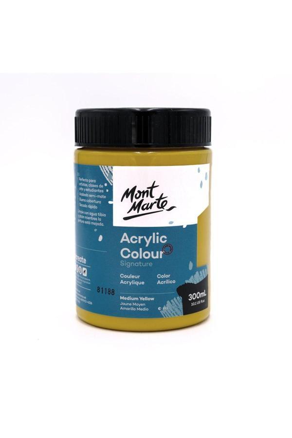 Mont marte MM Akrilik Renkli Boya Signature 300ml - Medium Yellow - Image 1