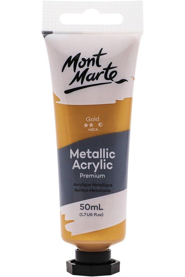 Mont marte MM Premium Metalik Akrilik Boya 50ml - Gold - Image 1