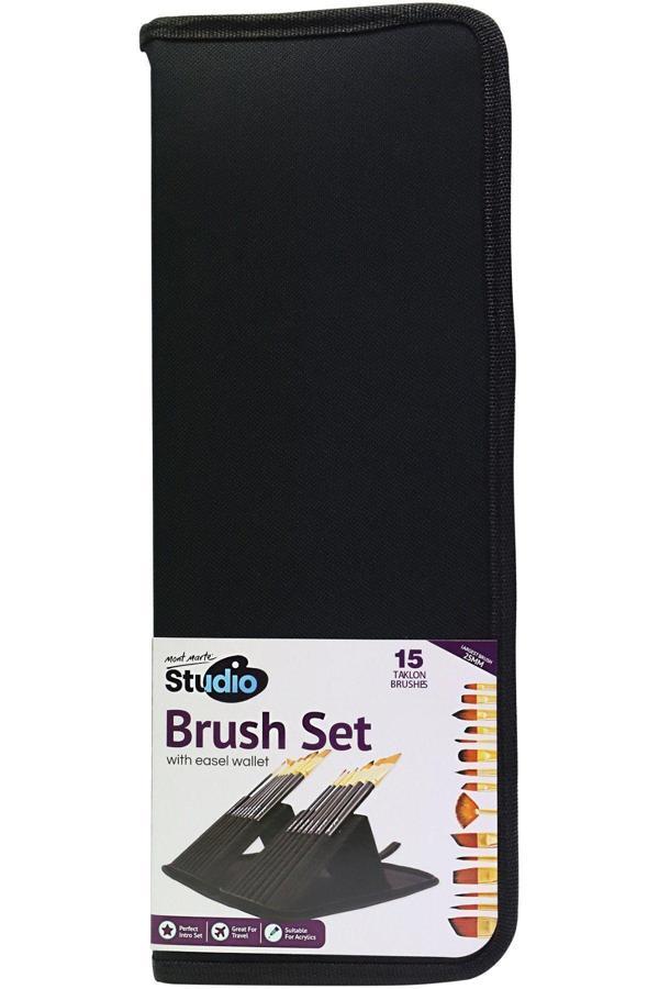 Mont marte MM Studio Fırça Seti Şövale tip Çantalı 15'li - Image 1