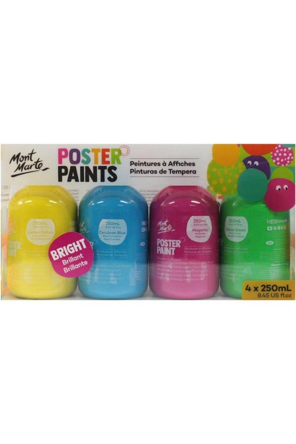 Mont marte MM Poster Boya Seti 4 adet x 250ml - Bright - Image 1