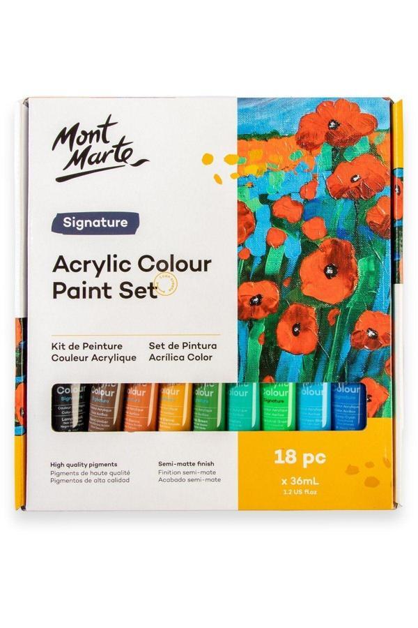 Mont marte MM Akrilik Renkli Boya Seti 18 x 36ml- Signature - Image 1