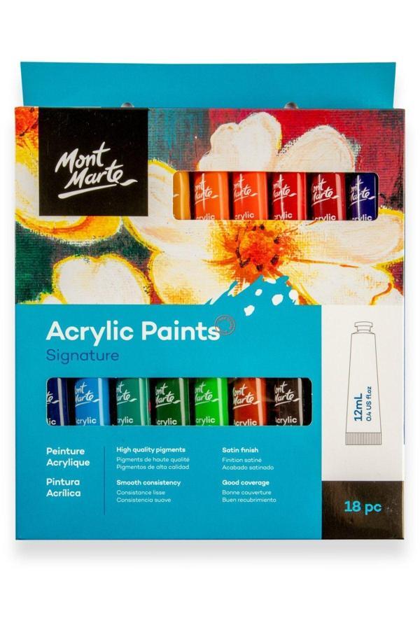 Mont marte MM Akrilik Boya Seti 18  x 12ml- Signature - Image 1