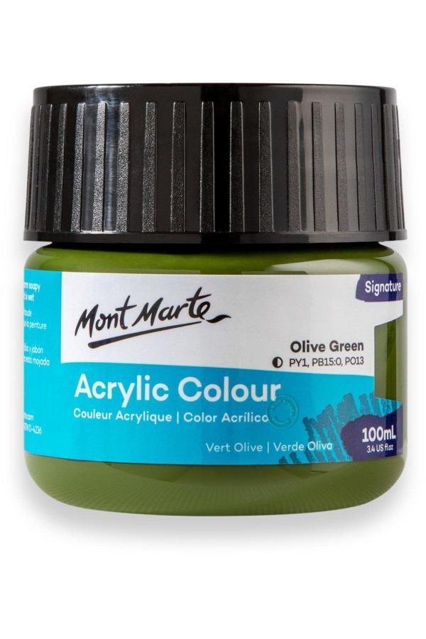 Mont marte MM Akrilik Renkli Boya Signature 100ml - Olive Green - Image 1