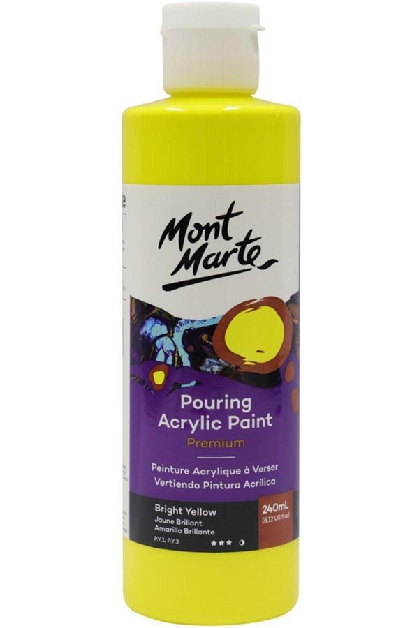 Mont marte MM Dökme Akrilik Boya Premium 240ml - Bright Yellow - Image 1
