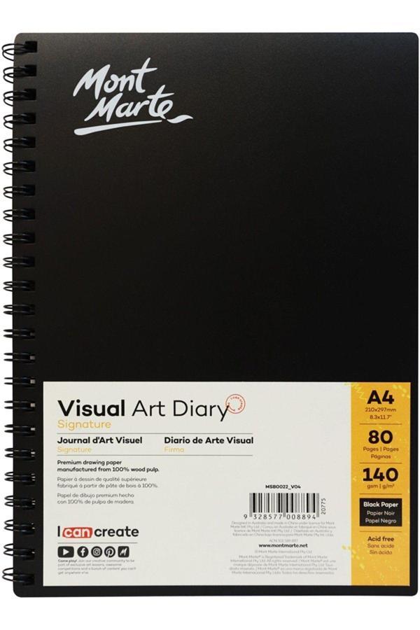 Mont marte MM Sanat Günlüğü Siyah Signature 140gsm A4 80sayfa - Image 1