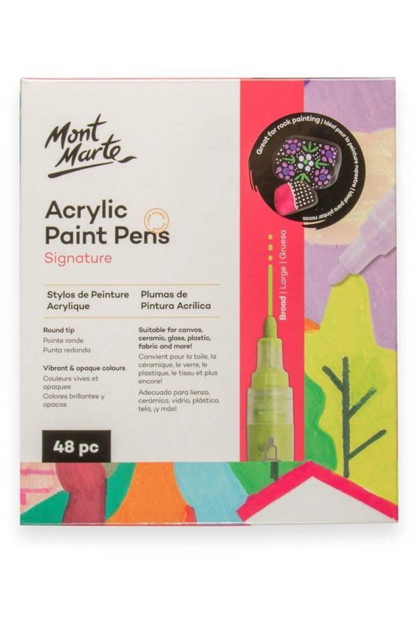 Mont marte MM Akrilik Boya Kalemi Geniş Uçlu 48'li Signature - Image 1