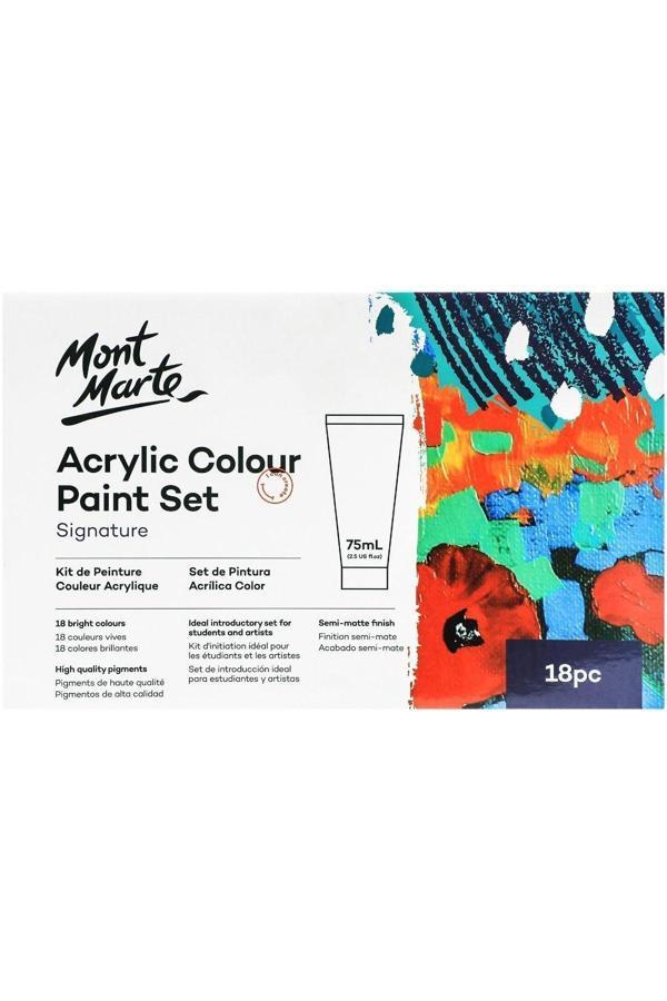 Mont marte Akrilik Renkli Boya Seti 18 Parça x 75 ml - Image 1