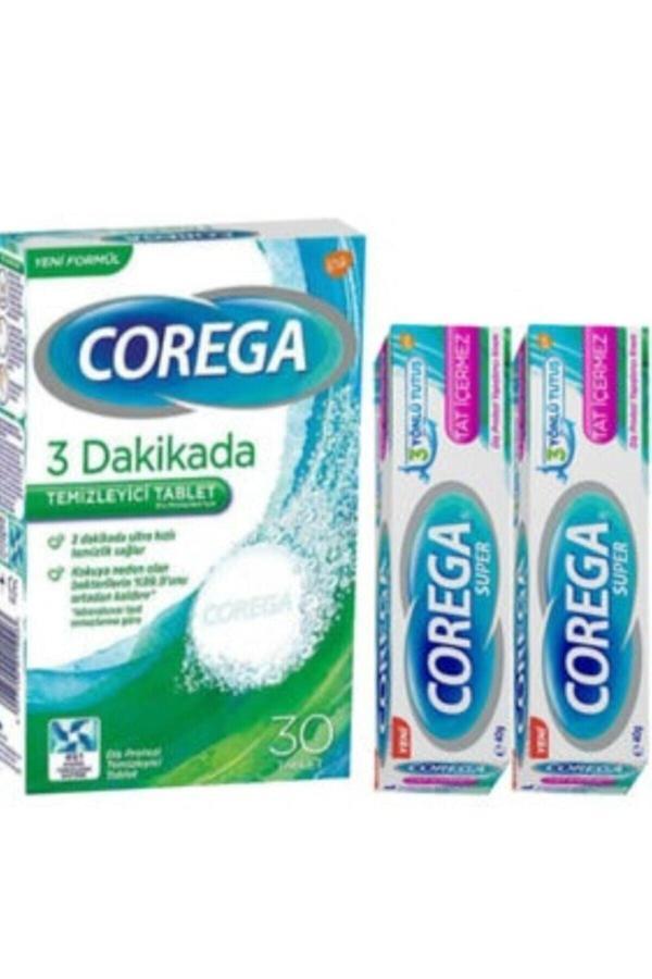 Corega Diş Protezi Temizleyici Tablet 30 Adet Ve Krem Tat Içermez 40 Gr X 2 Adet - Image 1