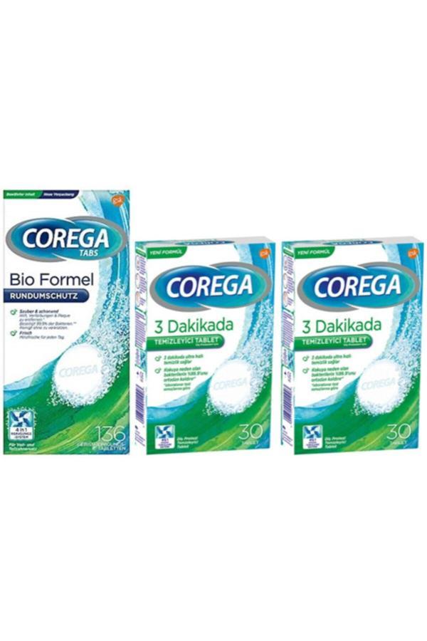 Corega Protez Temizleme Tableti 136+30+30=196'Lı Set - Image 1