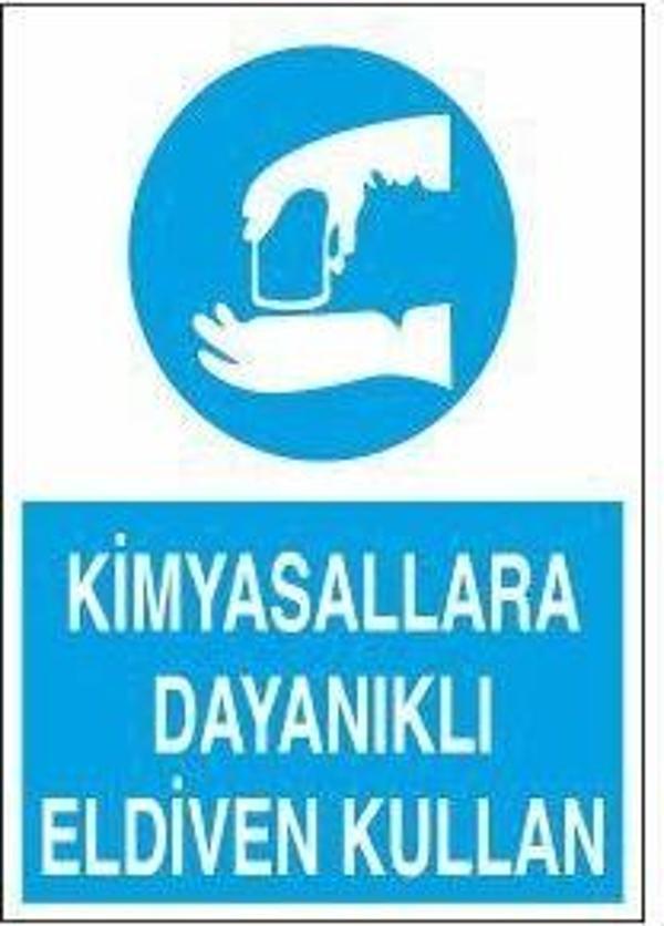 Technopa Kimyasallara Dayanıklı Eldiven Giy Uyarı Levhası - Image 1