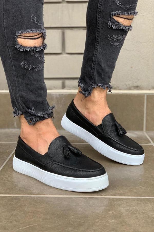 Knack Günlük Spor Klasik Ayakkabı 717 Siyah (Beyaz Taban) - Image 1