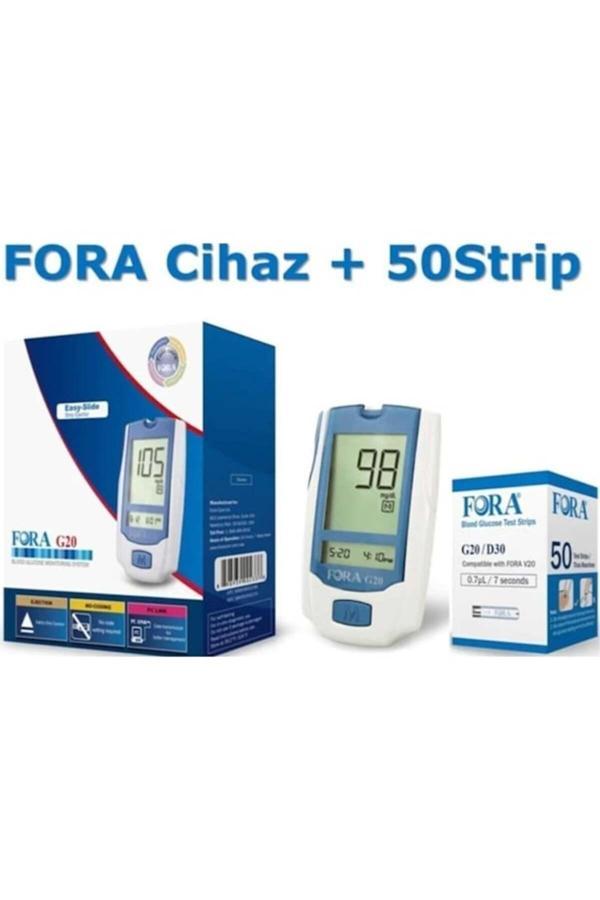 Fora G20 Şeker Ölçüm Cihazı + 50 Adet Ölçüm Strip + 100 Adet Lanset - Image 1