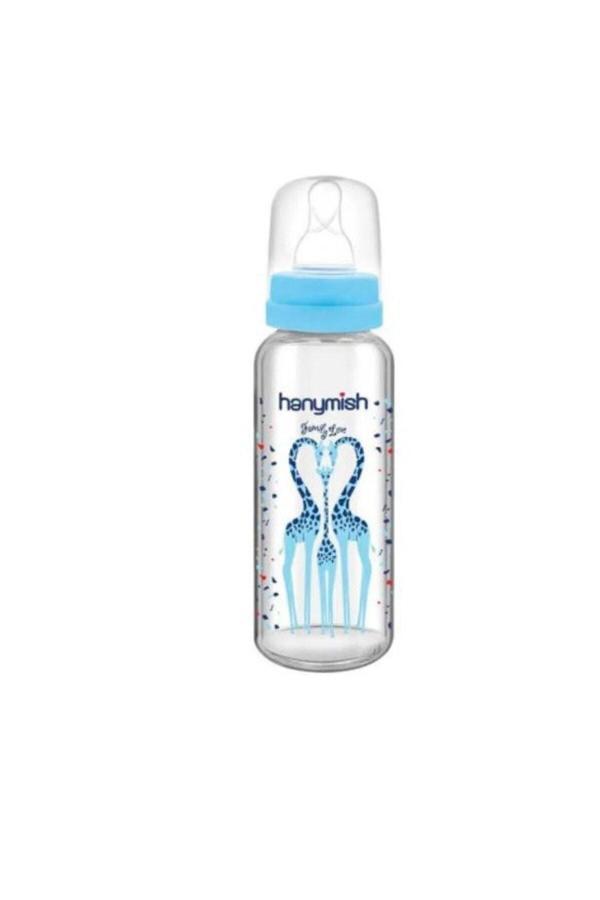 Hanymish Hanymısh Yuvarlak Silikon Uçlu Cam Biberon 125 Ml Mavi - Image 1