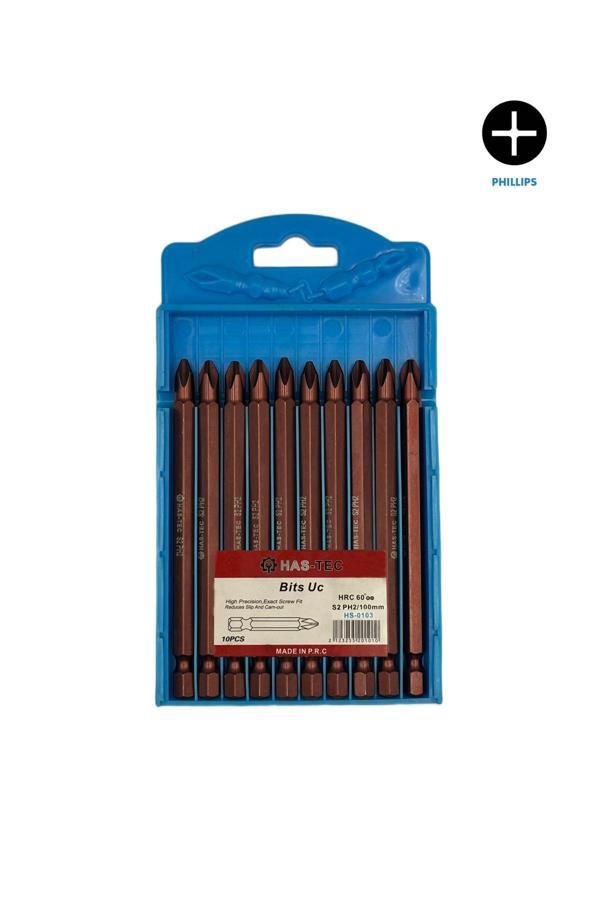 Has-Tec S2 Ph2 Bits Uç – 100 Mm | 10'Lu Yıldız Uç Seti – Vidalama İşlemlerinde Maksimum Dayanıklılık - Image 1