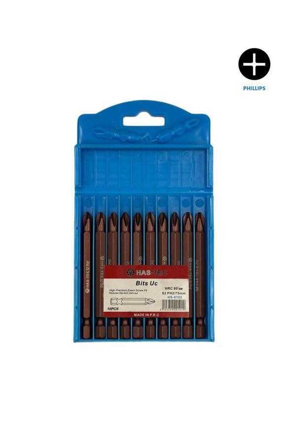 Has-Tec S2 Ph2 Bits Uç – 75 Mm | 10'Lu Yıldız Uç Seti – Vidalama İşlemlerinde Maksimum Dayanıklılık - Image 1