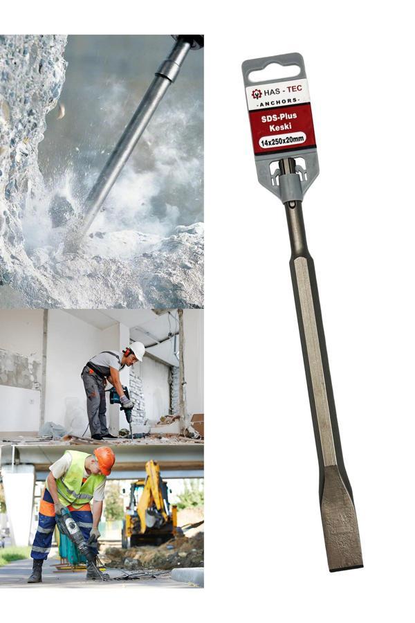 Has-Tec Sds-Plus Düz Keski Ucu 14X250X20 Mm | Beton Ve Duvar İçin Kırma Ve Kanal Açma Ucu - Image 1