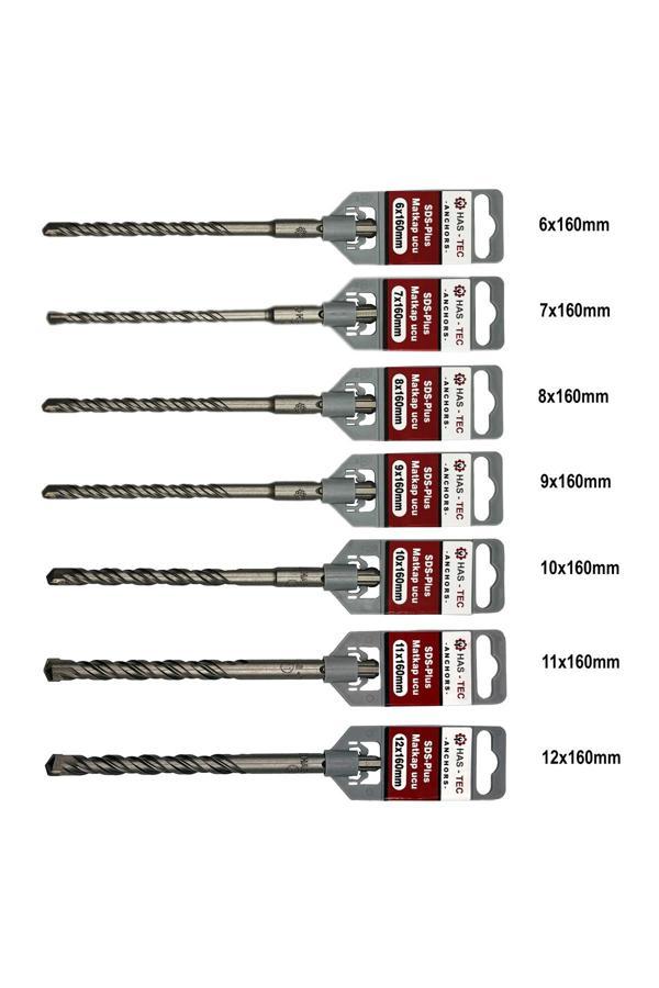 Has-Tec Sds-Plus Matkap Ucu Seti | 7 Parça 6Mm - 12Mm | Kırıcı Delici Hilti Uyumlu Beton Delme Uçları - Image 1
