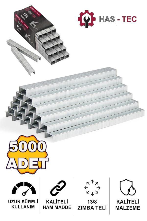 Has-Tec Zımba Teli 13/8 Mm | 5000 Adet, Güçlü Ve Dayanıklı Çelik Tel, Profesyonel Zımba Tabancaları İçin - Image 1