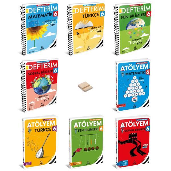 6. Sınıf Tüm Dersler Atölyem ve Defterim 8'li Set + Telefon Standı - Arı Yayıncılık - Image 1
