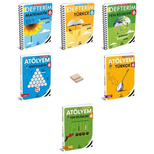 6. Sınıf Matematik Türkçe Fen Bilimleri Atölyem ve Defterim 6'lı Set - Arı Yayıncılık - Image 1