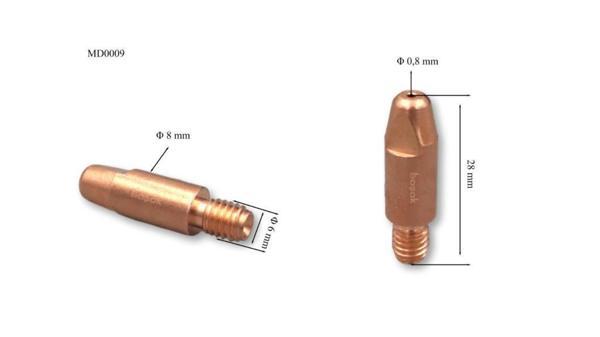 Trafimet E-Cu Gazaltı Kontak Meme M6 5li Paket 0,8mm - Image 1