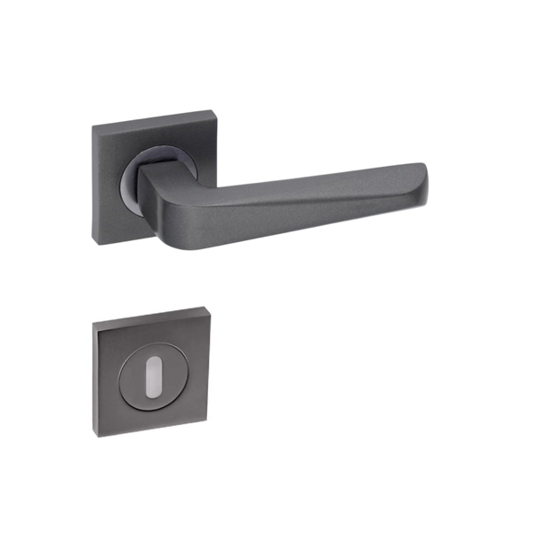 Arpat Rosa Kare Rozetli Kapı Kolu Süper Füme ( Antrasit ) Oda - Image 1