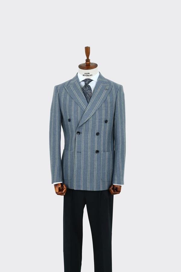 Kaliteli Kumaş Kruvaze Erkek Ceket-KAW5232W - Image 1