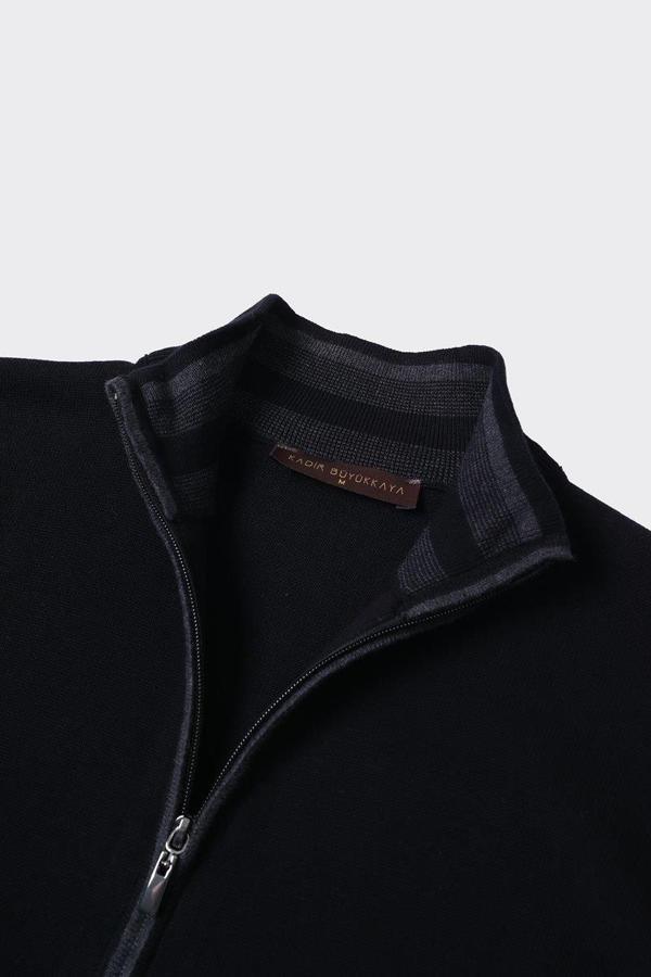 Fermuarlı Yarım Balıkçı Erkek Hırka-KAW6506W - Image 1