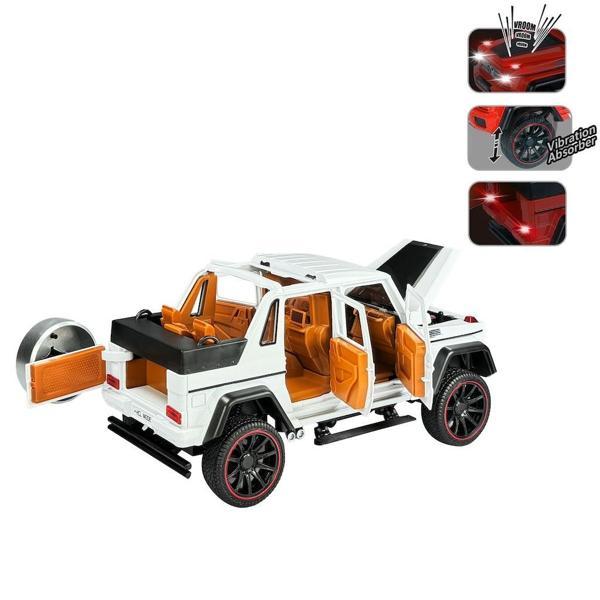 Vardem Çek Bırak 1:22 Sesli ve Işıklı Jeep Beyaz - Image 1