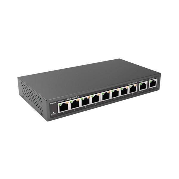 Ruijie Reyee RG-ES110D-P 8 Port Poe 2 Gigabit Uplink Metal Kasa Poe Switch 110W - Image 1