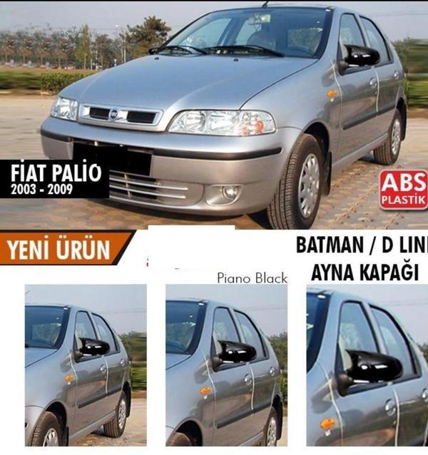 Fiat Palio Uyumlu (2003-2009) Batman Yarasa Ayna Kapağı (Parlak Siyah) - Image 1