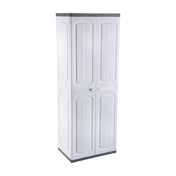 Omnipazar CLK-804 Plastik 4 Kapaklı Çok Amaçlı Banyo Dolabı Demonte Beyaz - Image 1