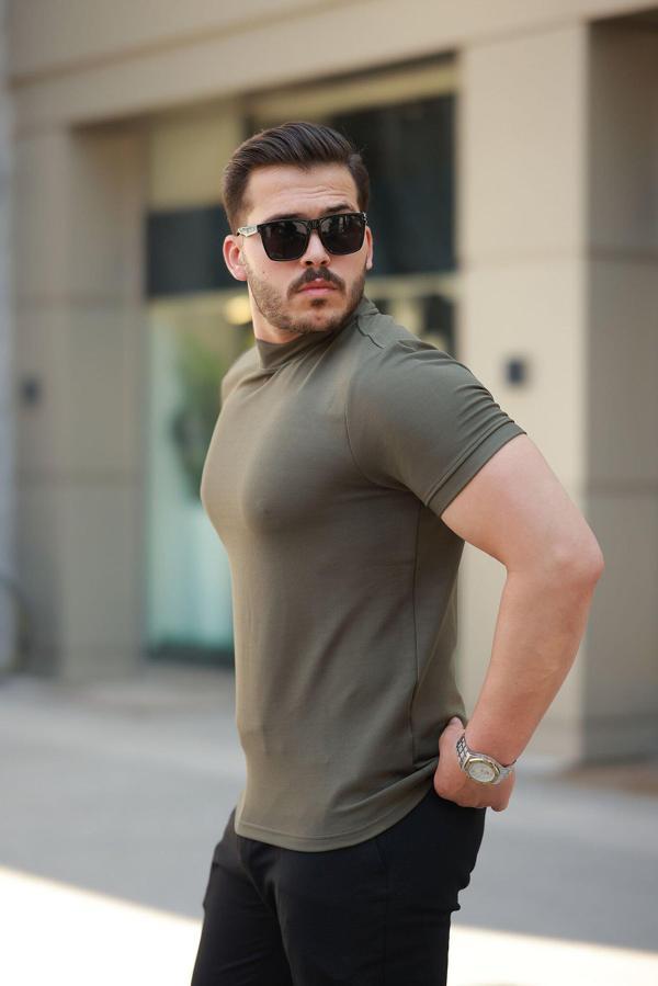 Erkek Ince çizgi Dokulu Kısa Kollu Tişört - Image 1