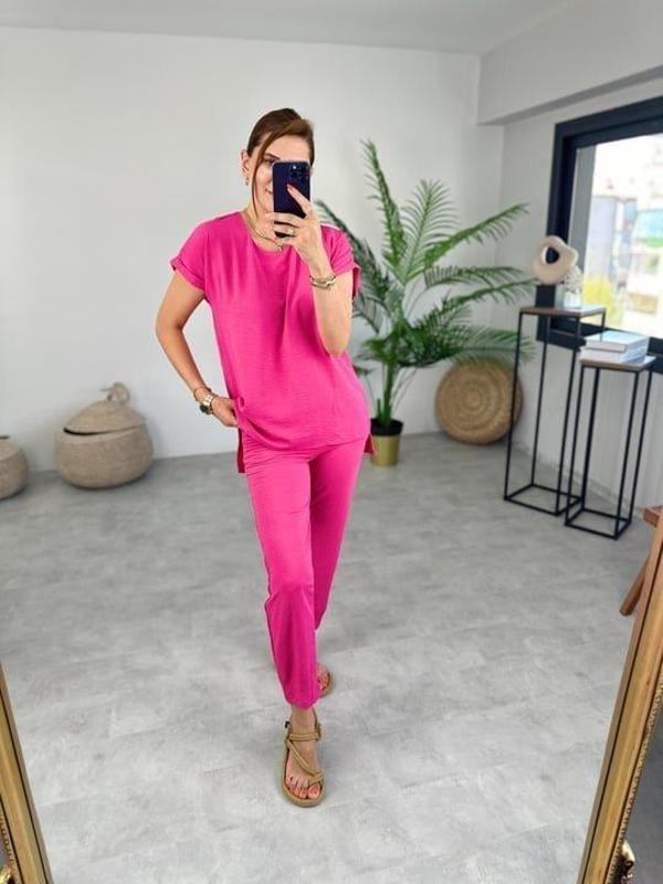 Kadın Bisiklet Yaka Paça Pensli Aerobin Kumaş İkili Takım - Image 1