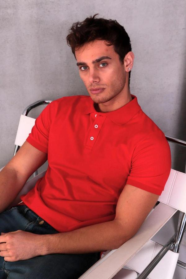 Erkek Slim Fit Pamuklu Yumuşak Doku Nefes Alan Kumaş Yakalı Tişört - Image 1