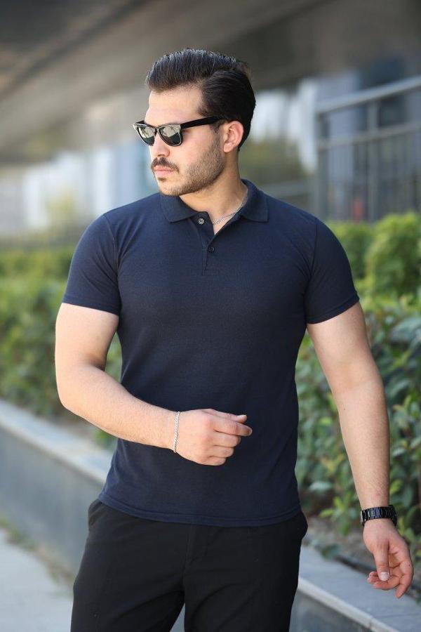 Erkek Kısa Kollu Yakalı Tişört - Image 1