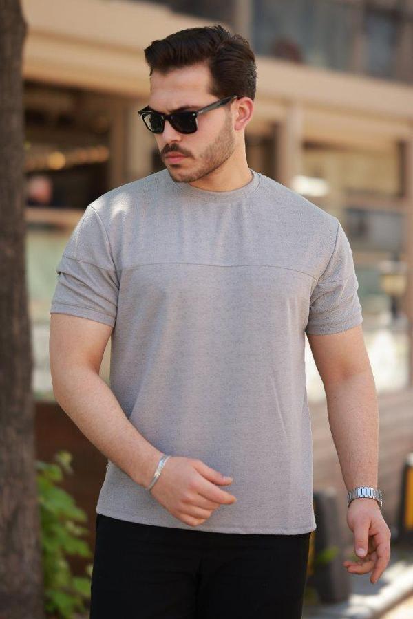 Erkek Oversize Bisiklet Yaka Kısa Kollu T-shirt - Image 1