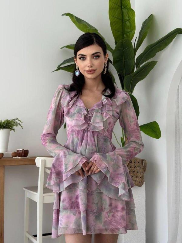 Elose Fırfırlı Elbise - Image 1