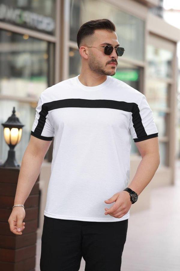 Erkek şerit Detaylı Kısa Kollu T-shirt - Image 1