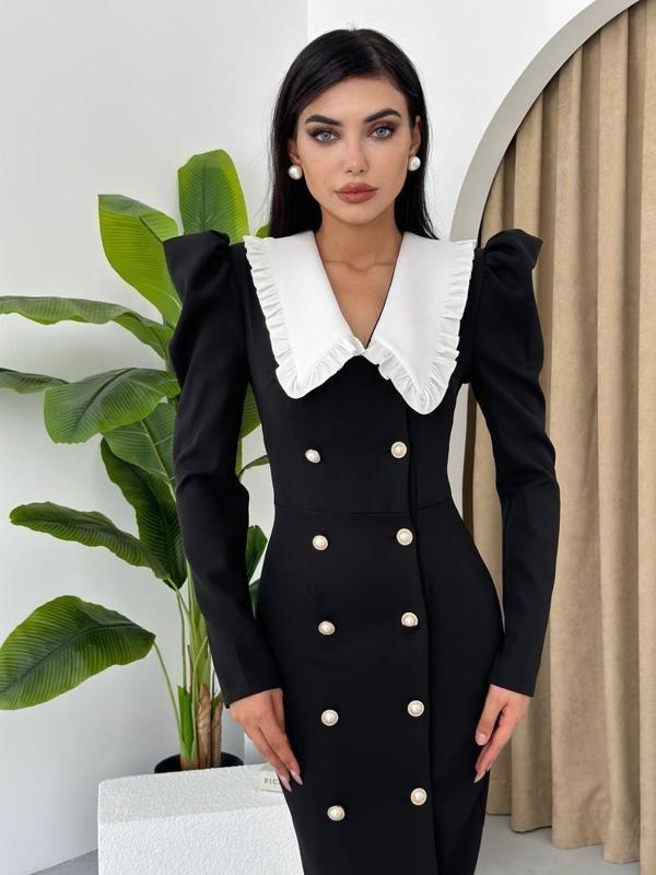 Palmas Geniş Yakalı Elbise - Image 1