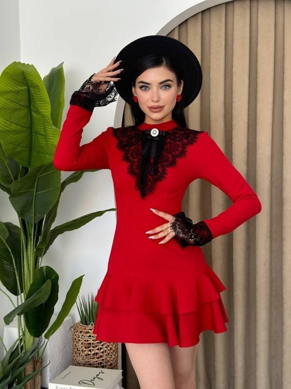 Danya Dantel Mini Elbise - Image 1