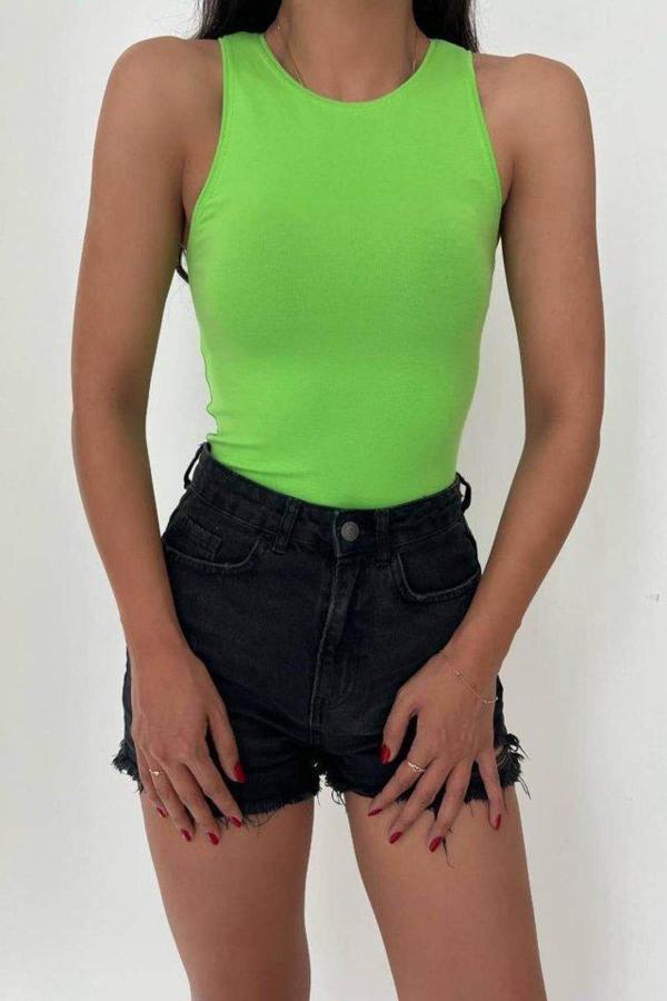 Örme Bisiklet Yaka Atlet - Fıstık Yeşili - Image 1