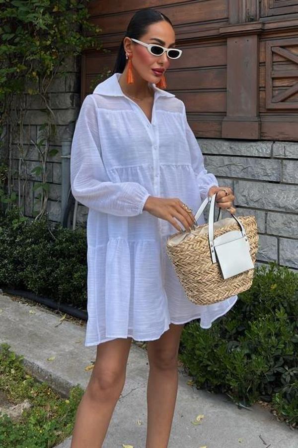 Gömlek Yaka Pileli Elbise 2898 - Image 1