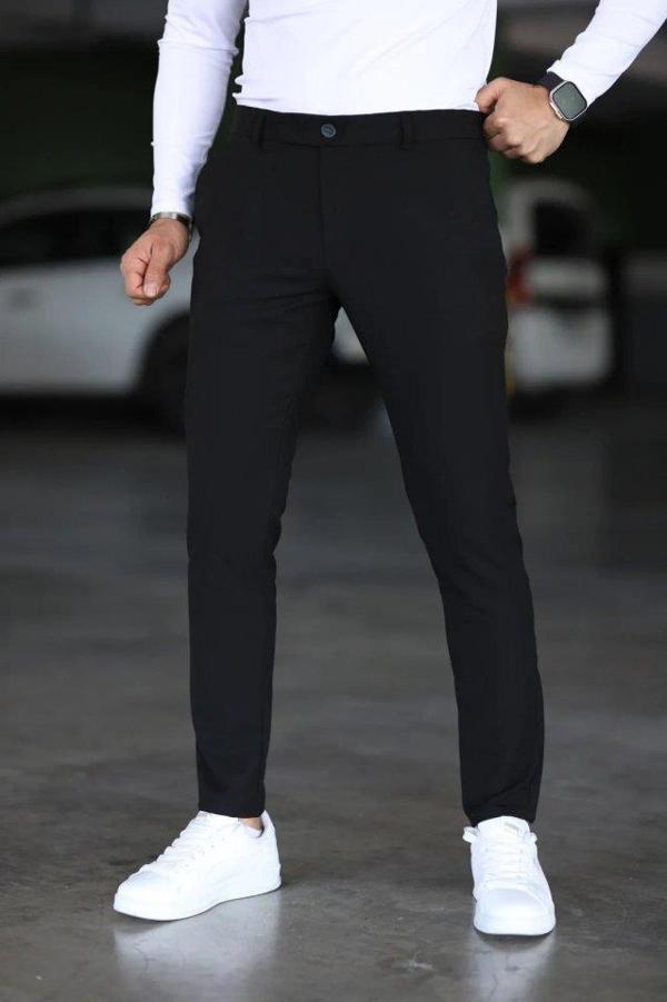 Erkek Düz Kesim Bilek Boy Kumaş Pantolon - Image 1