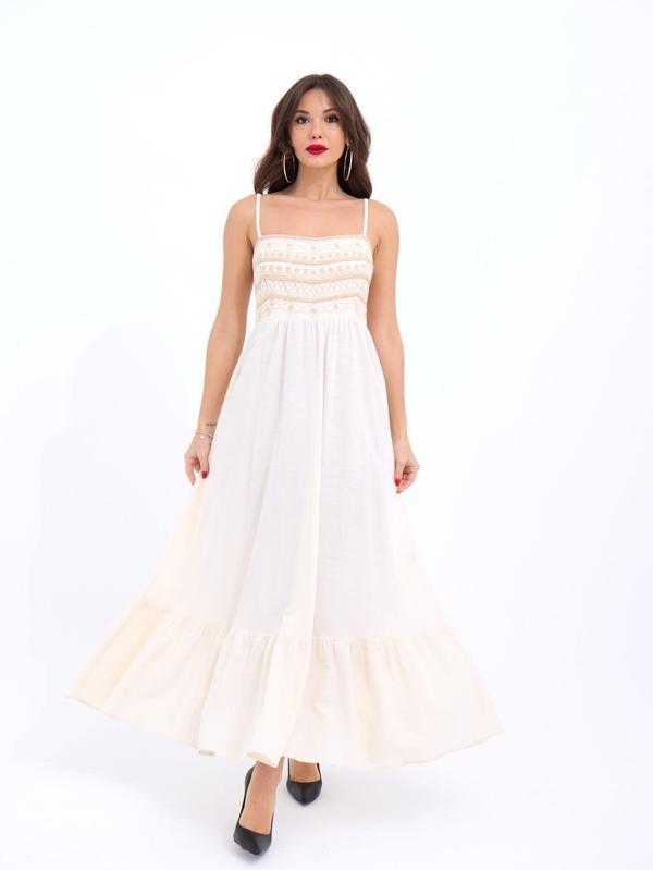 7114 ELBİSE-BEJ - Image 1